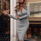 Lidia Effortless Cocktail Dress with V Neck for Women Elevated Occasion Wear