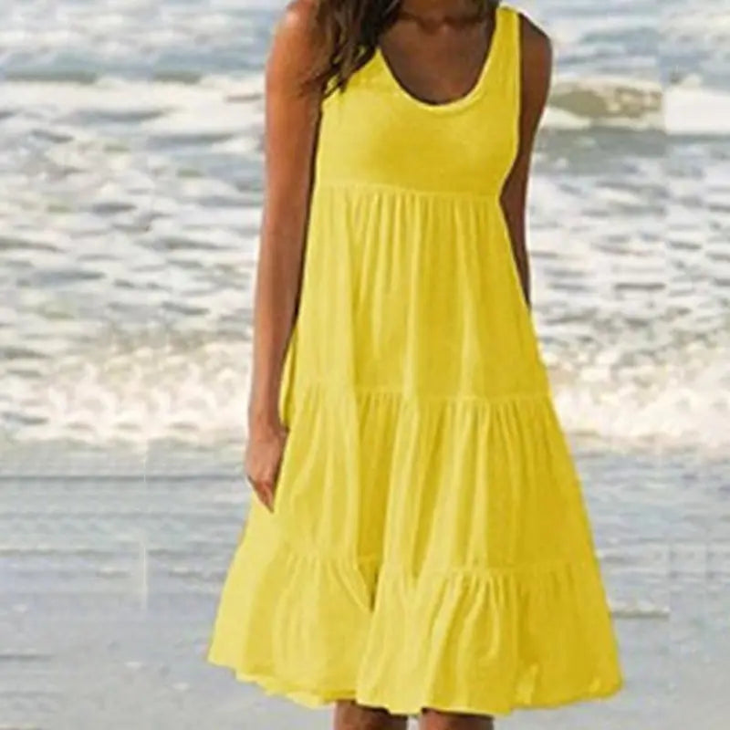 Daphne Luxe Women's Boho Summer Dress with Ruffles Boutique Collection