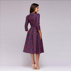 María Timeless Eugenia Dress with Red Dot Print Evening Wear Edit