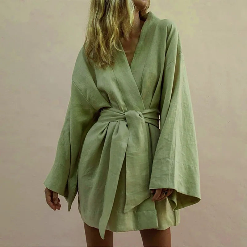 Cornelia Kimono Style V-neck Summer Dress for Women Modern Trendy Look