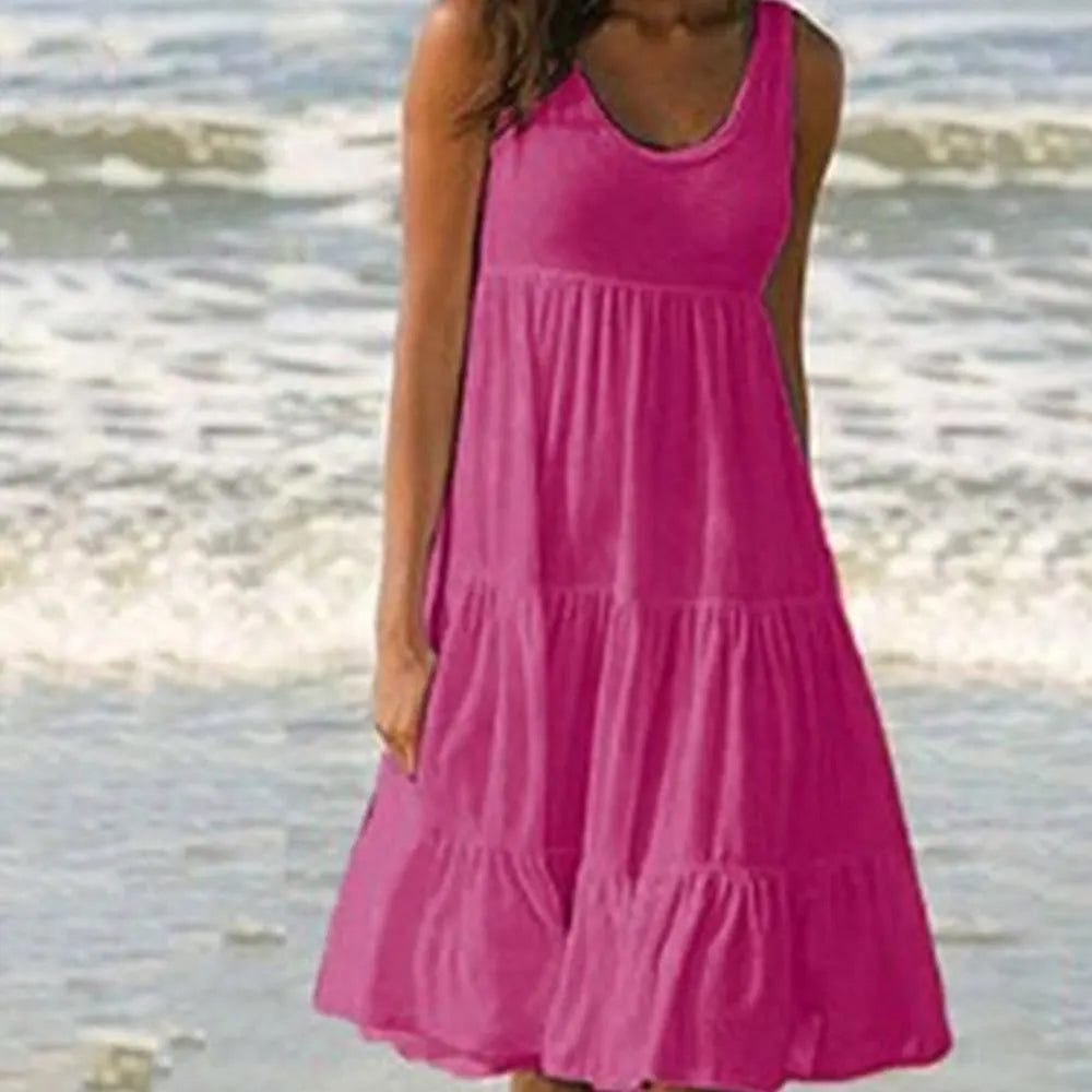 Daphne Luxe Women's Boho Summer Dress with Ruffles Boutique Collection