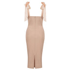 Strappy Sleeveless Midi Striped Bandage Dress HB77230
