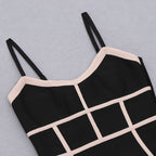 Strappy Sleeveless Striped Midi Bandage Dress HB7789