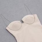 Strappy Sleeveless Drill Chain Mini Bandage Dress HB7917