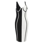 Strappy Sleeveless Midi Splicing Bandage Dress HB7959