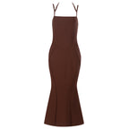 Strappy Sleeveless Midi Striped Bandage Dress HB79650