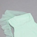 One Shoulder One Sleeve Midi Mesh Bandage Dress HB79680