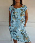 Leila Chic Cotton Linen Summer Dress Statement Occasion Edit