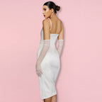 Strappy Sleeveless Slit Midi Bodycon Dress HI1267