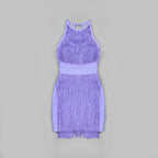 Round Neck Sleeveless Mini Tassels Bandage Dress HL6259