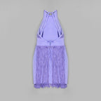 Round Neck Sleeveless Mini Tassels Bandage Dress HL6259