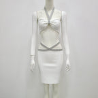 Halter Sleeveless Cut Out Bandage Set HL6268
