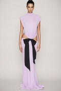 Ariak Black Bow Fishtail Maxi Dress