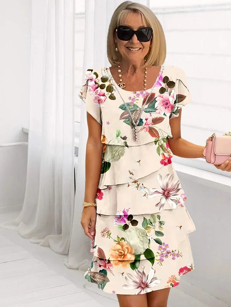 Jana Floral Womens Summer Vintage Inspired Dress for Comfort Fit Design