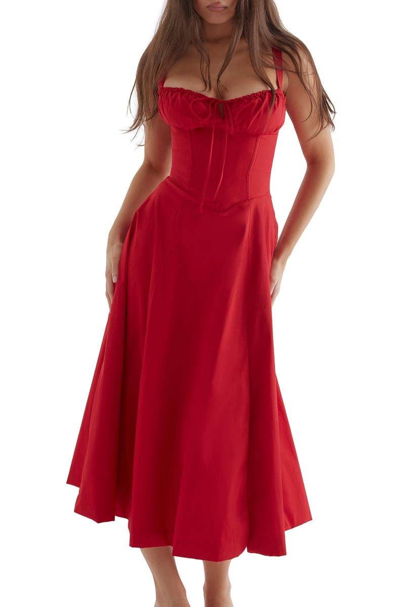 Fiorella Elevated Midi Corset Dress Premium Wardrobe Essential