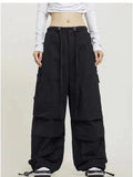 90s Retro Brown Cargo Y2K Vintage Drawstring Harajuku Oversized Sweatpants Pant