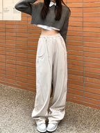 Gray Jogging Sweatpants Women Harajuku Oversize Sports Kpop Pant