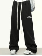 Hip Hop Gray Patchwork Jogging Wide Leg Sports Harajuku Korean Pant