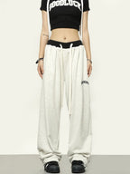 Hippie Y2K Gray Jogger Sports Kpop Harajuku Streetwear Patchwork Pant
