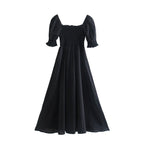 DressBetty - Summer Dresses For Women  Square Neck Smocked Short Puff Sleeve Vacation Beach Style