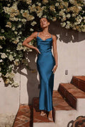 Aurora Elevated Maxi Dress Navy Blue Statement Occasion Edit