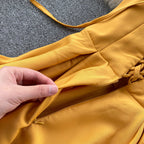 Concepción Minimalist Yellow Sleeveless Cocktail Dress Designer Edit