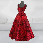 Funny Printed Sleeveless SlimFit Belted Halloween O Neck Streetwear Party Female Long Lady Skull Dress