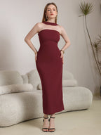 Halter Backless Split Bodycon Long Dress