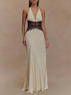Halter Neck Backless Maxi Dress
