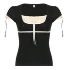 Hot Summer Skinny Tees for Ladies with Folds