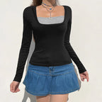 Hot Summer Skinny Tees for Ladies with Folds