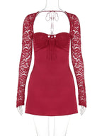Bodycon Red Long Sleeve Party Club Evening Streetwear Wholesale Items Party Dress