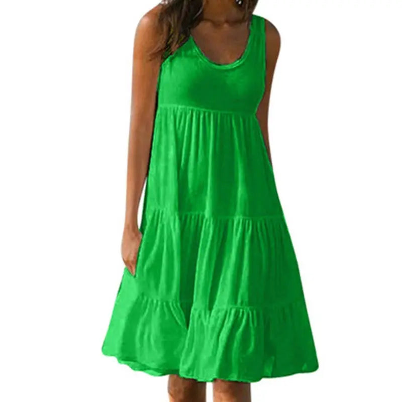 Daphne Luxe Women's Boho Summer Dress with Ruffles Boutique Collection