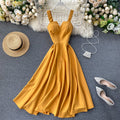 Concepción Minimalist Yellow Sleeveless Cocktail Dress Designer Edit