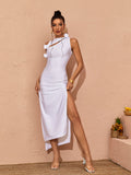 Hecate Cutout Split Maxi Dress In White