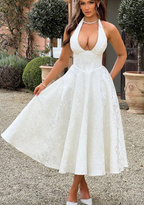 Christina Boutique Smart Midi Dress with a Bull Neck Chic Silhouette Collection