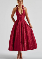 Christina Boutique Smart Midi Dress with a Bull Neck Chic Silhouette Collection