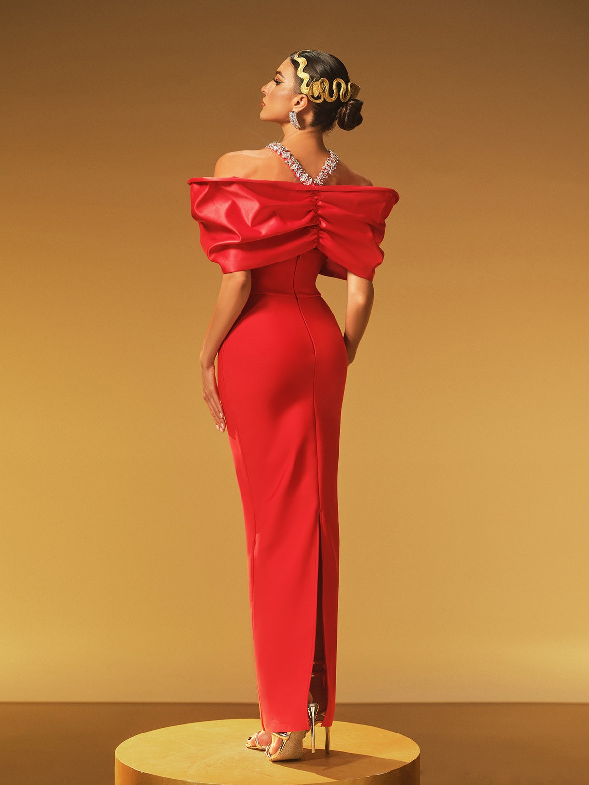 Halterneck Crystal Bandage Dress
