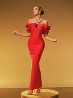Halterneck Crystal Bandage Dress