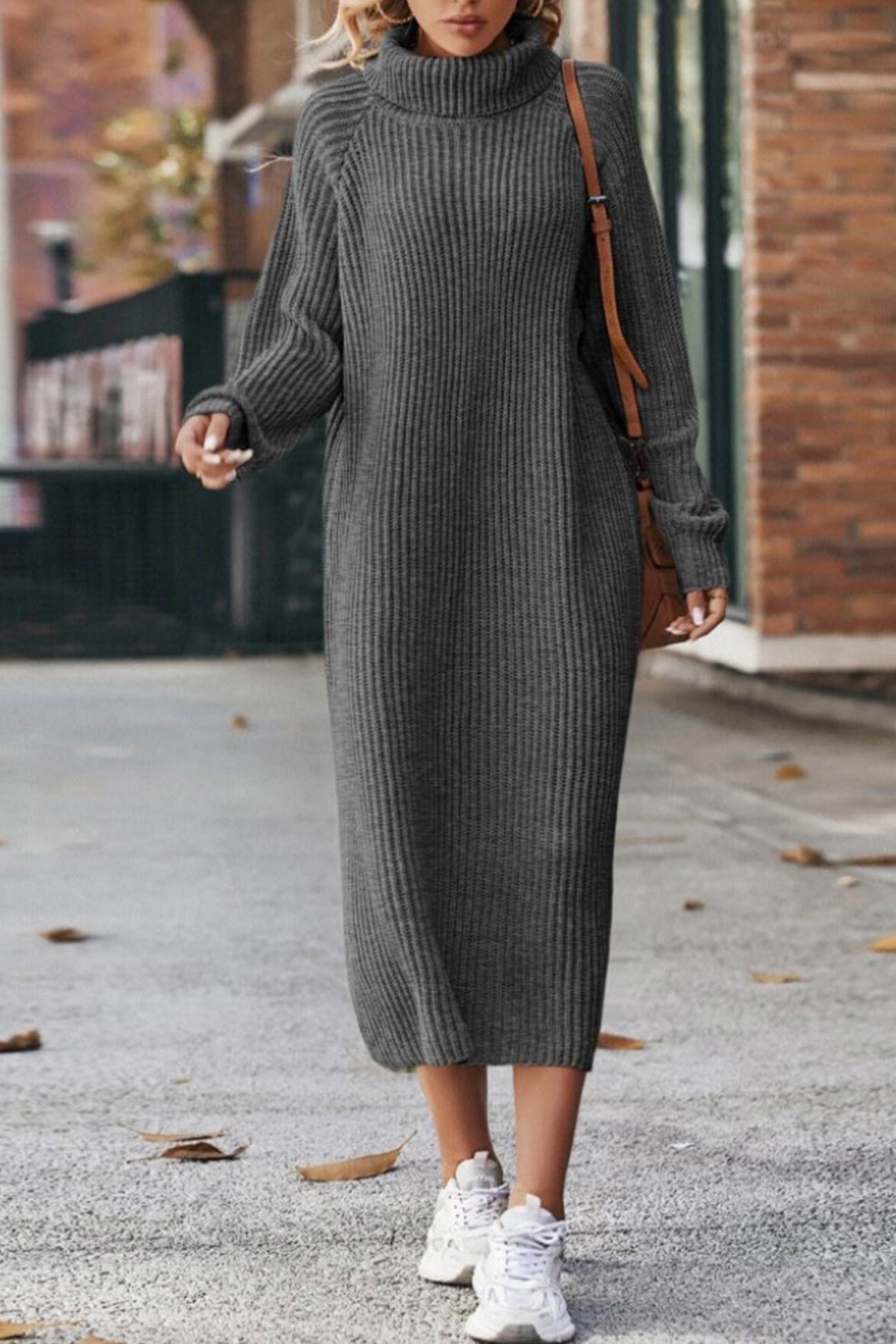 Eva High Neck Rib Vintage Inspired Dress for Seasonal Wardrobe Essential