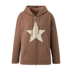 Hip Hop Zip Up Vintage Star Hoodie