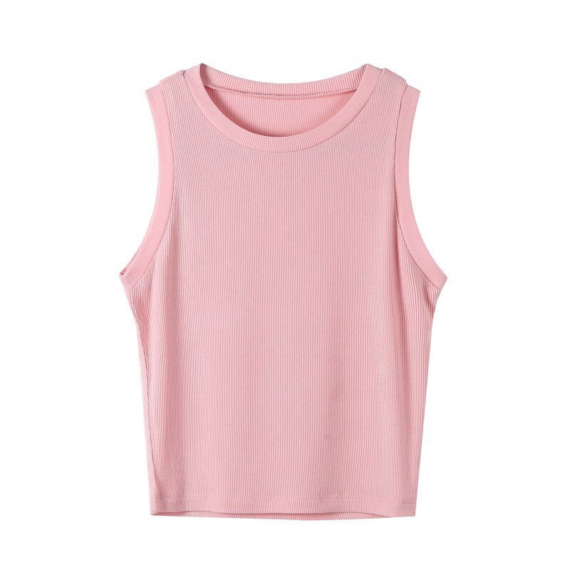 Knitted Ribbed Solid Vest