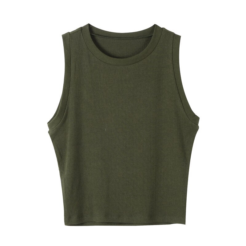 Knitted Ribbed Solid Vest