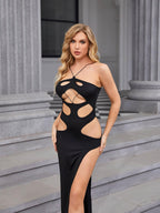Holly Cutout Maxi Black Dress