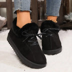 Hot Sale Shoes for Women 2024 New Plush Warm Fashionable Women's Boots Casual Laceup Winter Cotton Shoes Zapatos De Mujer