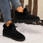 Hot Sale Shoes for Women 2024 New Plush Warm Fashionable Women's Boots Casual Laceup Winter Cotton Shoes Zapatos De Mujer