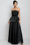 Uxley Black Mesh Off Shoulder Maxi Dress