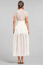Lisiya Beige Lace Maxi Dress
