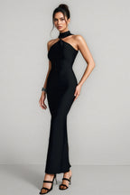 Onofrio Halterneck Bandage Maxi Dress