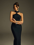 Halterneck Bandage Maxi Dress